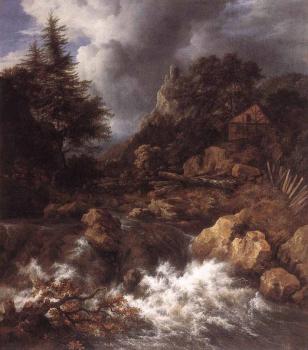 雅各佈 凡 雷斯達爾 Waterfall In A Mountainous Northern Landscape 雅各佈 凡 雷斯達爾 Waterfall In A Mountainous Northern Landscape